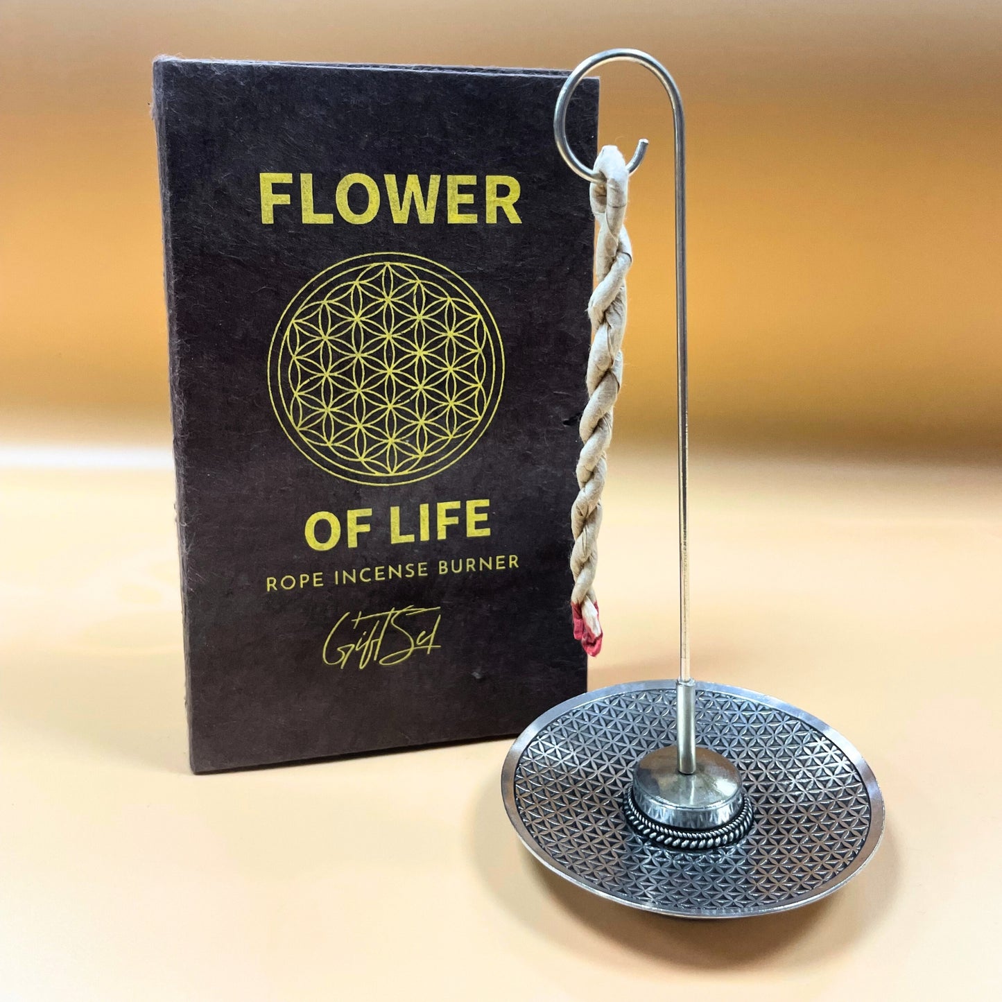 Rope Incense and Silver Plated Holder Set