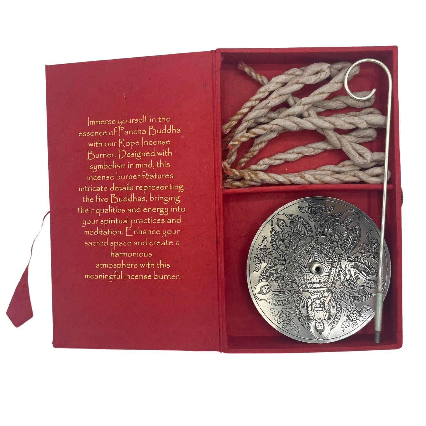 Rope Incense and Silver Plated Holder Set