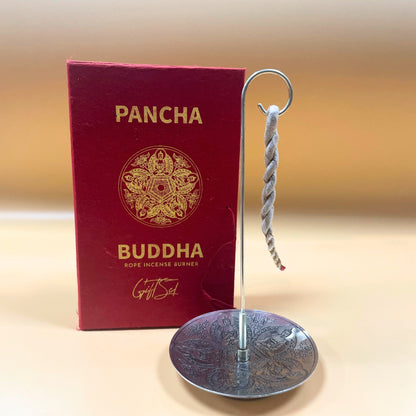 Rope Incense and Silver Plated Holder Set