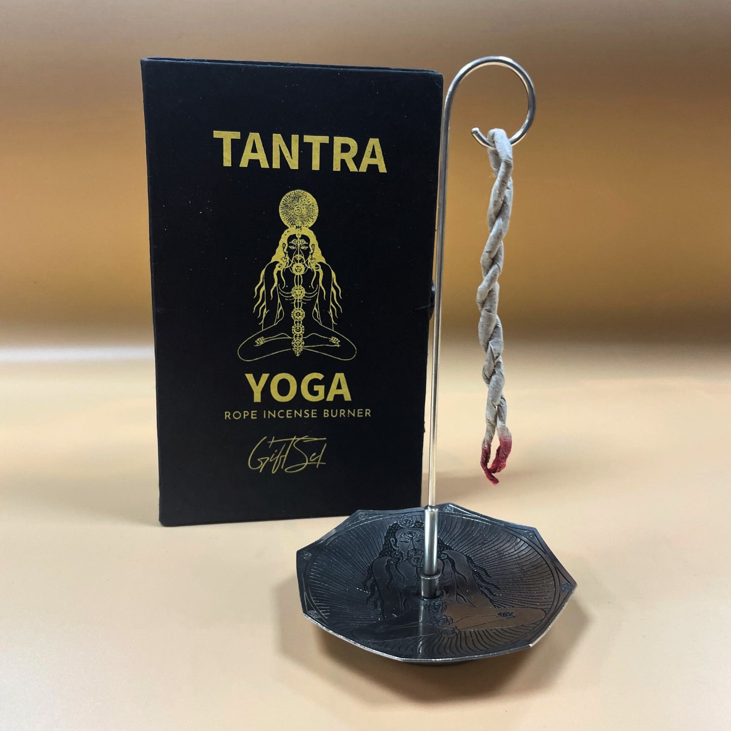 Rope Incense and Silver Plated Holder Set