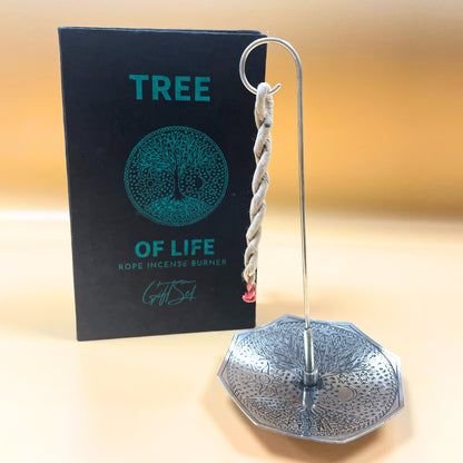Rope Incense and Silver Plated Holder Set